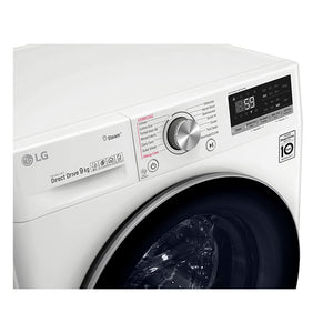 LG WV7-1409W Front Load 9Kg Washing Machine w/ Steam+, Front display view