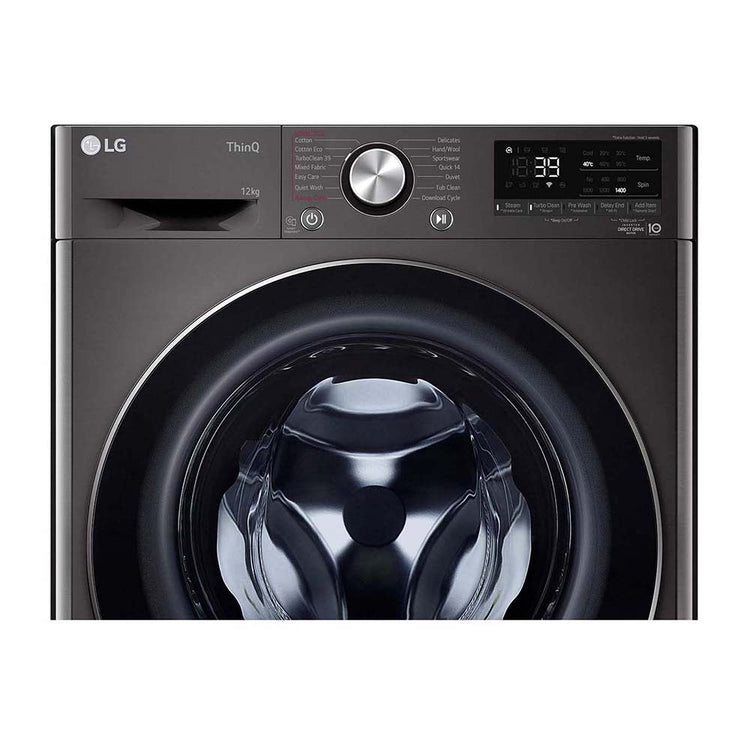 LG 12kg Series 9 Front Load Washing Machine with Turbo Clean 360 WV9-1412B, Panel perspective view