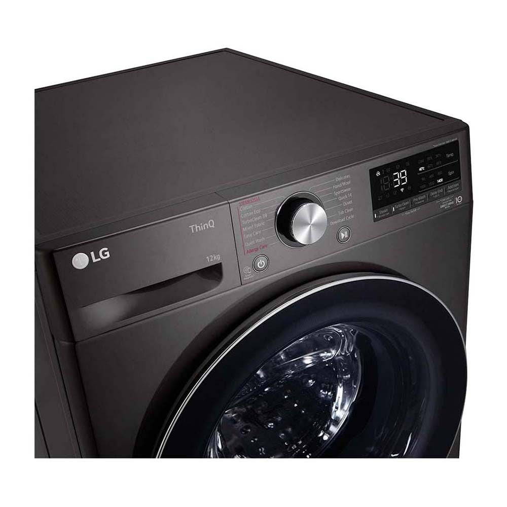 LG 12kg Series 9 Front Load Washing Machine with Turbo Clean 360 WV9-1412B, Top right front view