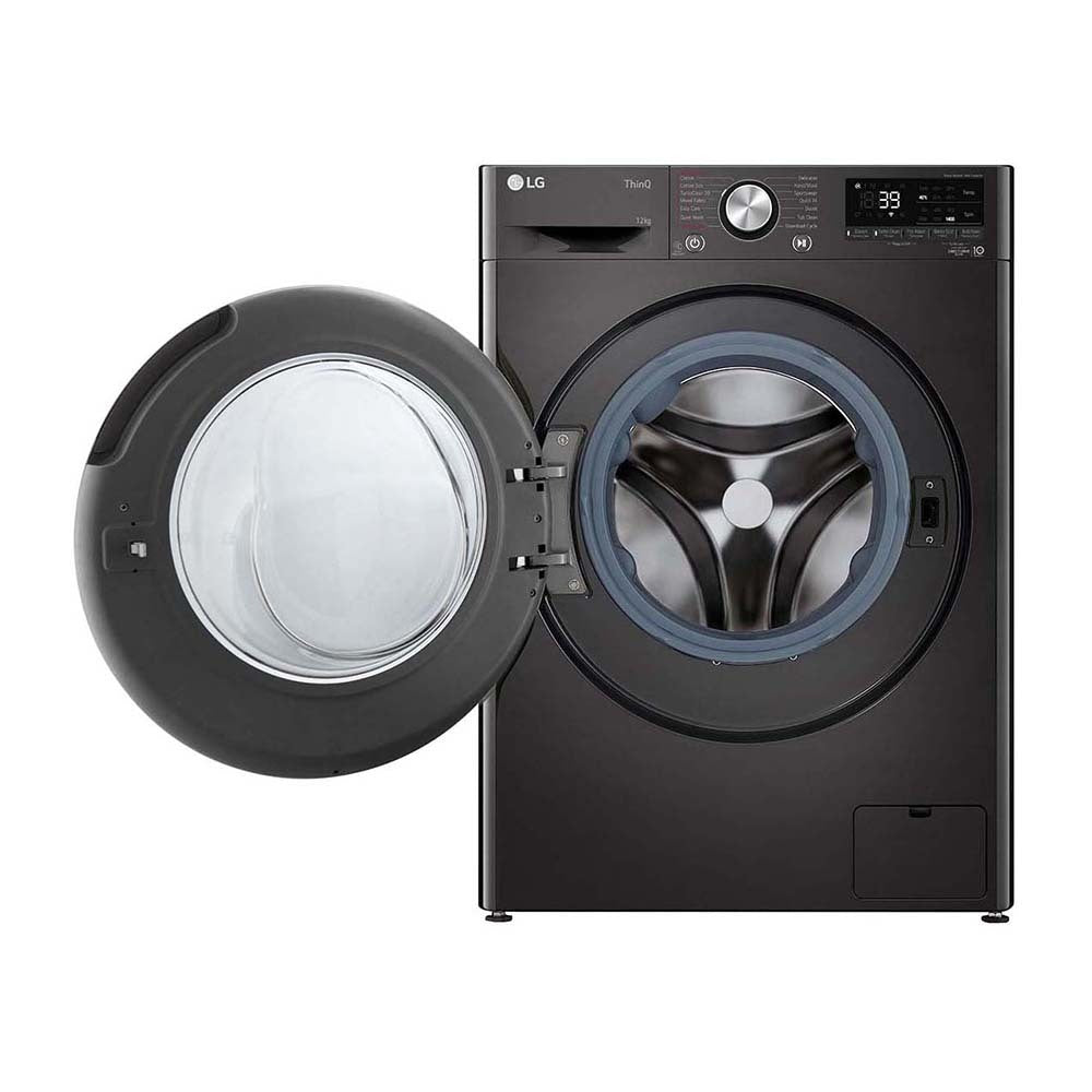 LG 12kg Series 9 Front Load Washing Machine with Turbo Clean 360 WV9-1412B, Front view with door open