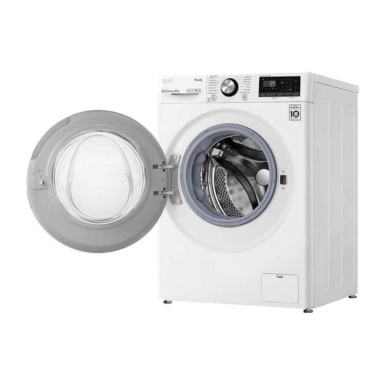 LG 12kg Front Load Washing Machine WV9-1412W, Front left view with open door