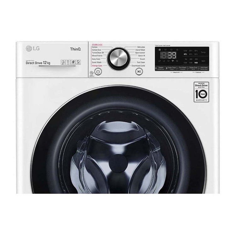 LG 12kg Front Load Washing Machine WV9-1412W, Panel perspective view