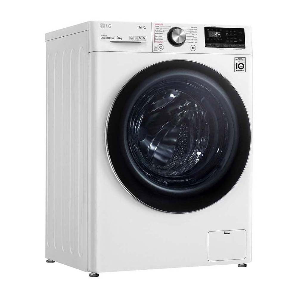 LG Series 9 10kg Front Load Washing Machine White WV9-1610W, Front right view