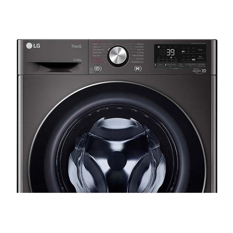 LG 12/8kg Series 9 Front Load Washer Dryer Combo WVC9-1412B, Panel perspective view