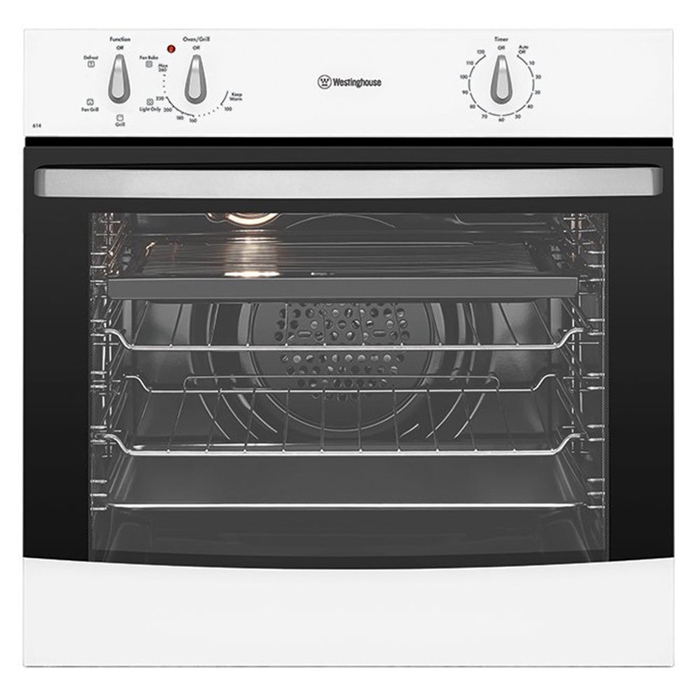 Westinghouse WVE614WA 60cm White Multifunction Oven, Front view