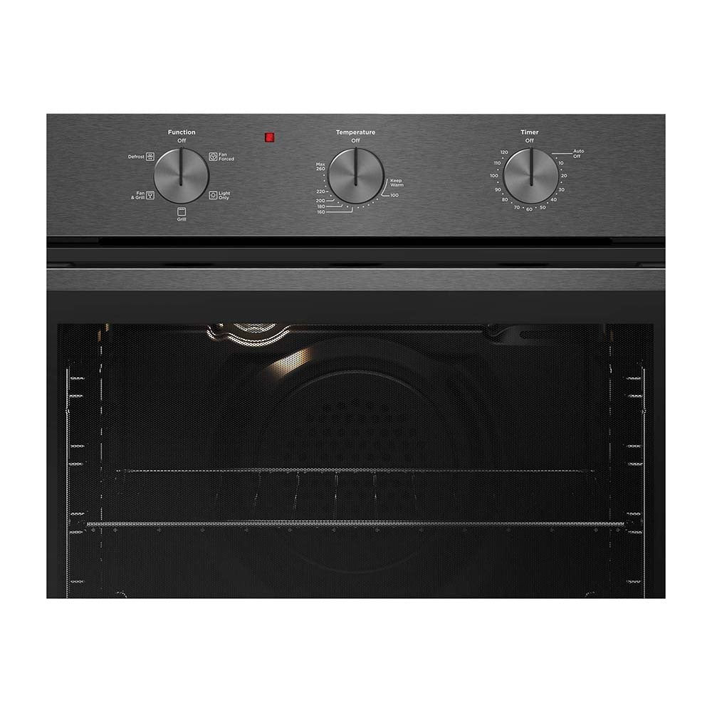 Westinghouse WVE6314DD 60cm Dark Stainless Steel Multi-Function 5 Oven, Temperature panel perspective view