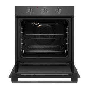 Westinghouse WVE6314DD 60cm Dark Stainless Steel Multi-Function 5 Oven, Front view with door open