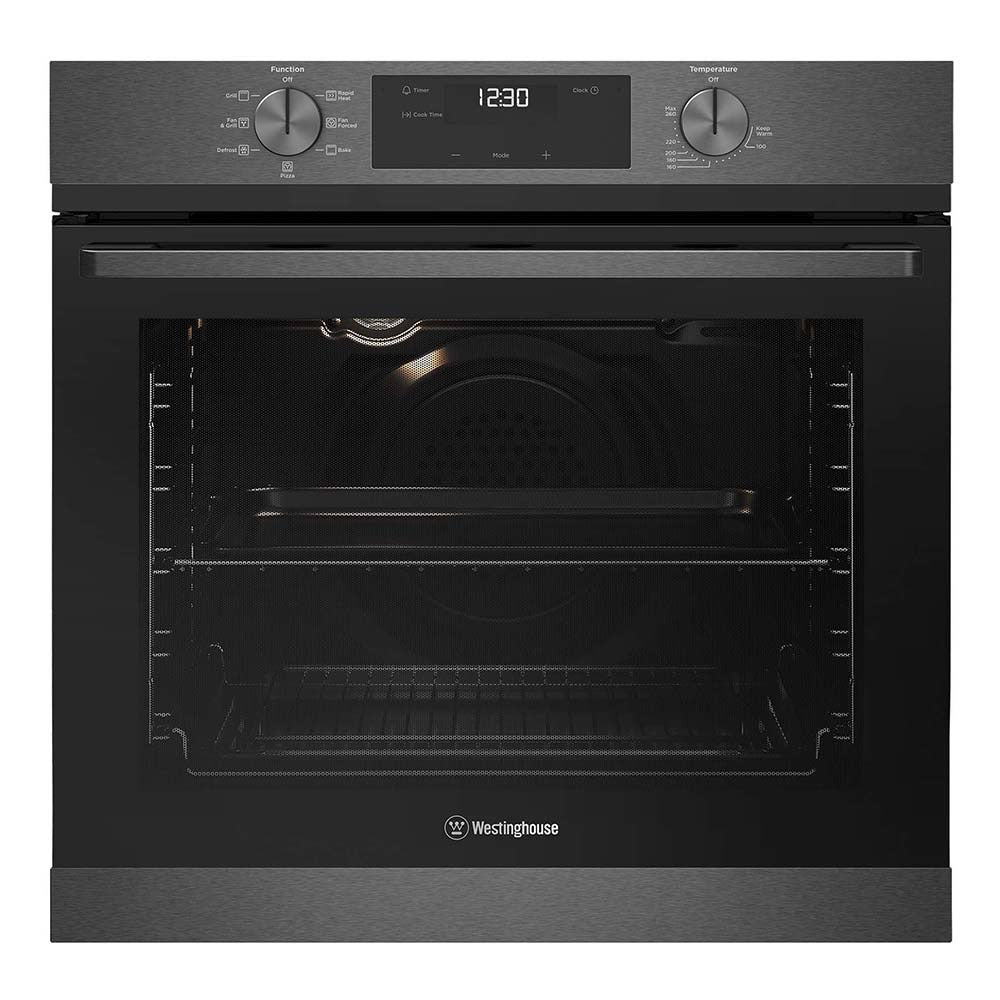 Westinghouse 60cm 7 Function Electric Built-In Oven Dark Steel WVE6515DD, Front view