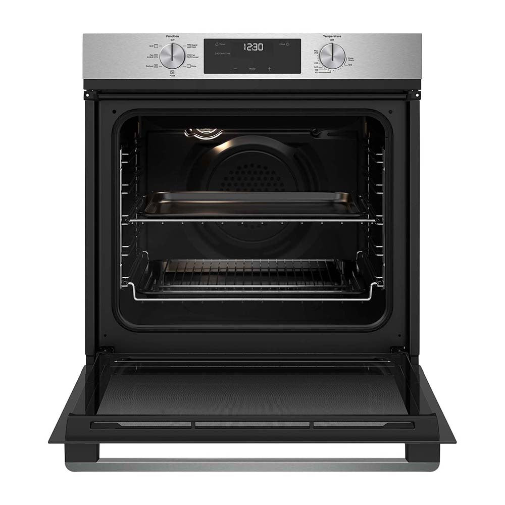 Westinghouse 60cm Multifunction Oven Stainless Steel WVE6515SD, Front view with door open