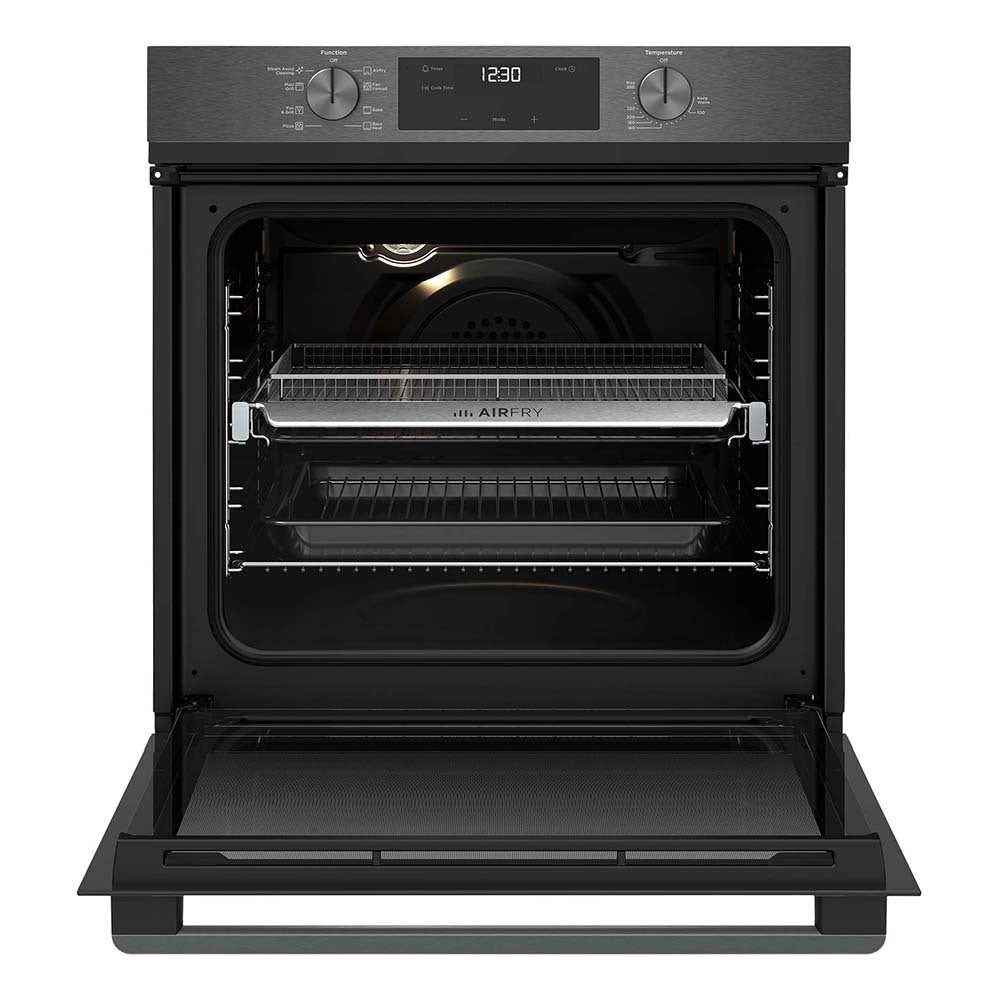 Westinghouse WVE6516DD 60cm Multi-Function 8 Oven with AirFry, Front view with door open