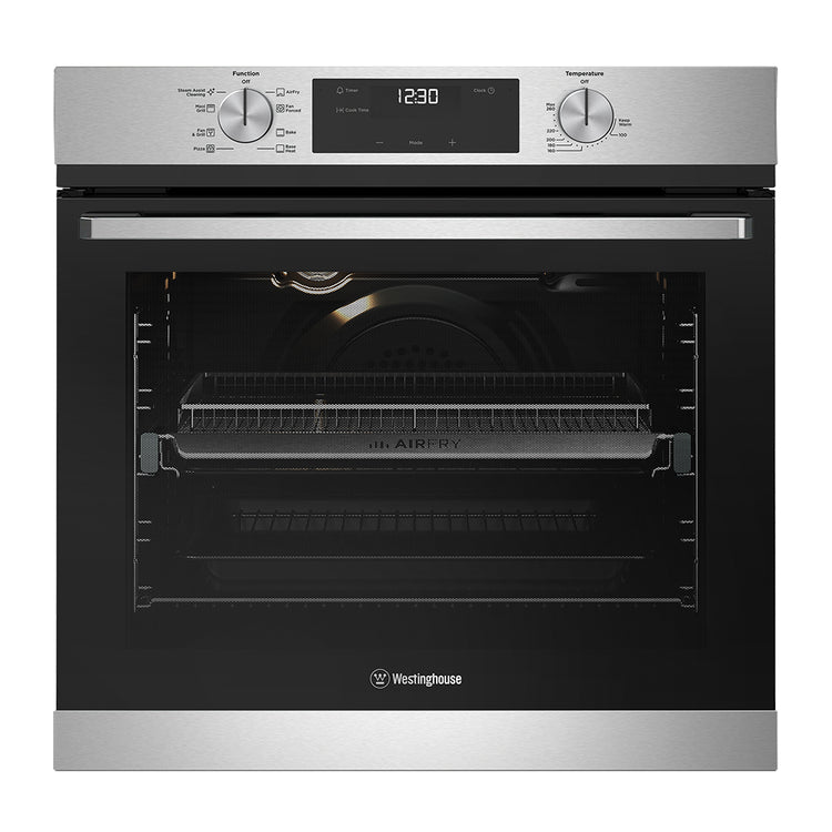 Westinghouse 60cm 8 Function Electric Built-In Over Steel with AirFry WVE6516SD, Front view