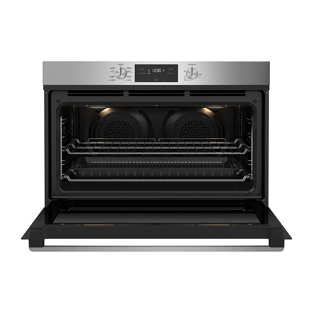 Westinghouse 90cm Electric Built-In Oven Stainless Steel WVE915SC, Front view with door open