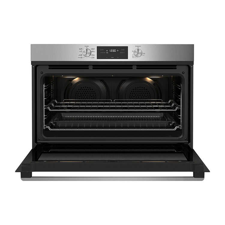 Westinghouse 90cm Electric Built-In Oven Stainless Steel WVE915SC, Front view with door open