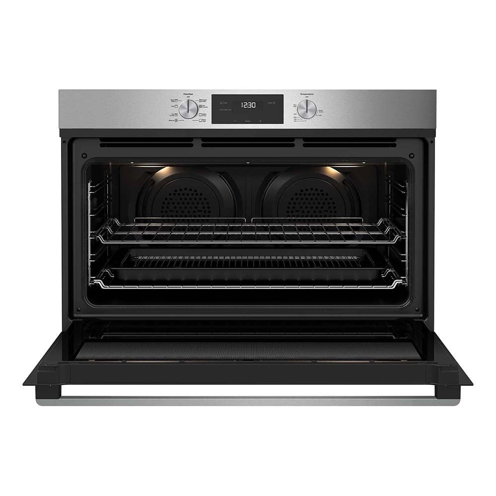 Westinghouse WVE9515SD 90cm Multifunction Oven, Stainless Steel, Front view with door open