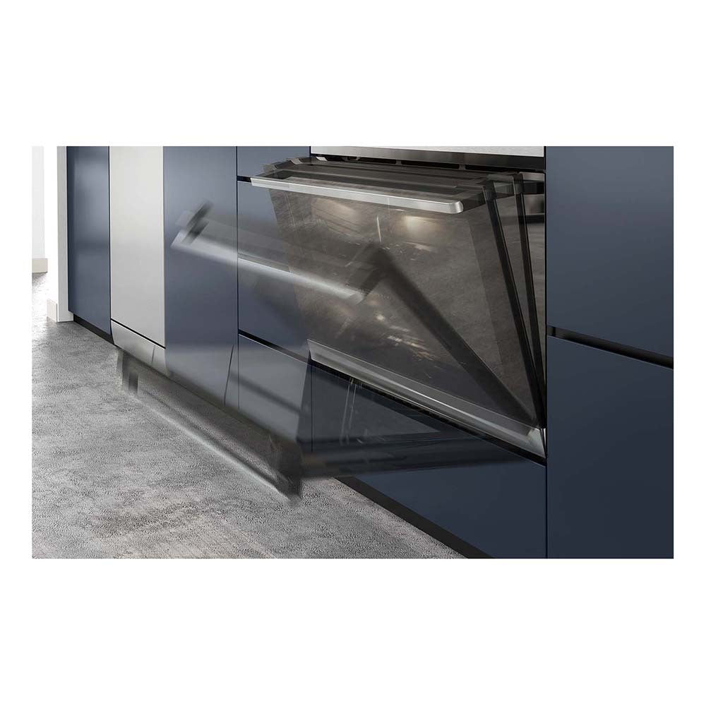 Westinghouse WVE9515SD 90cm Multifunction Oven, Stainless Steel, Front left view with door open