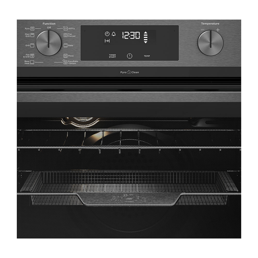 Westinghouse WVEP617DSC 60cm Dark Stainless Steel 10-Function Electric Oven, Control panel view