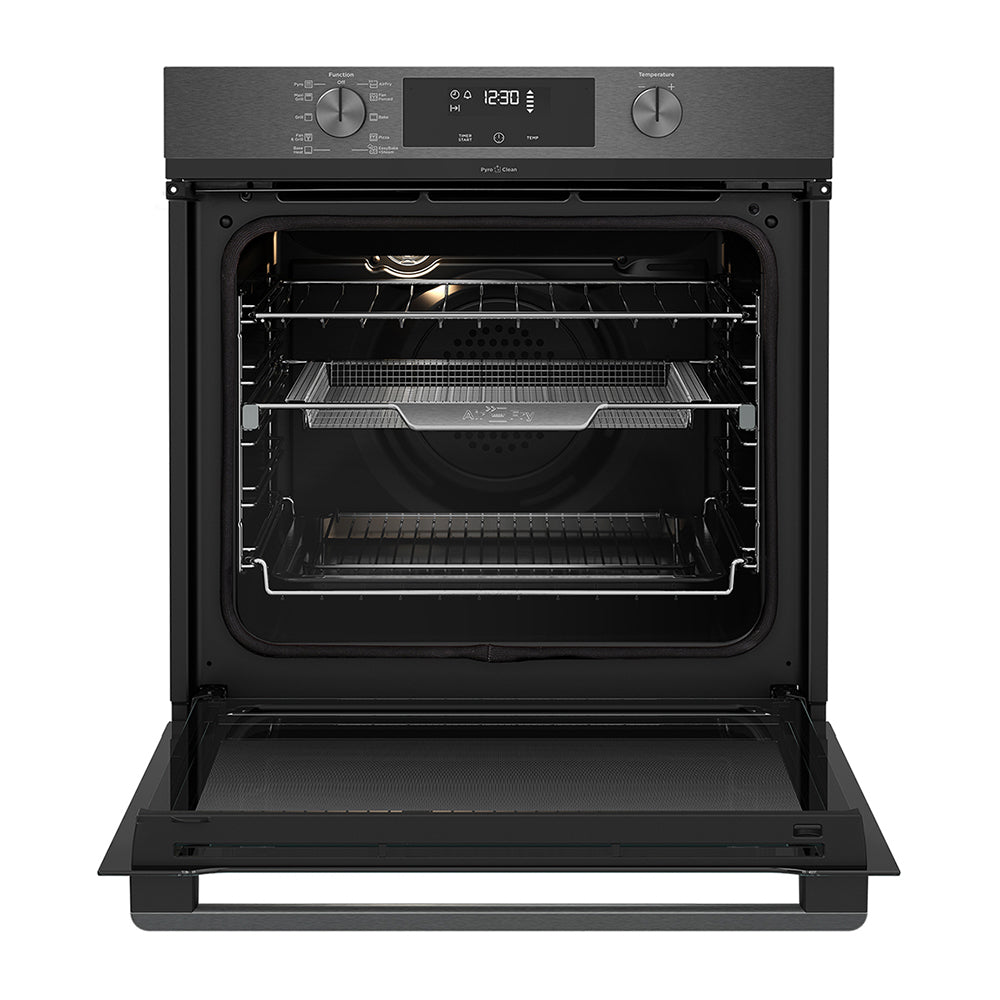 Westinghouse WVEP617DSC 60cm Dark Stainless Steel 10-Function Electric Oven, Front open