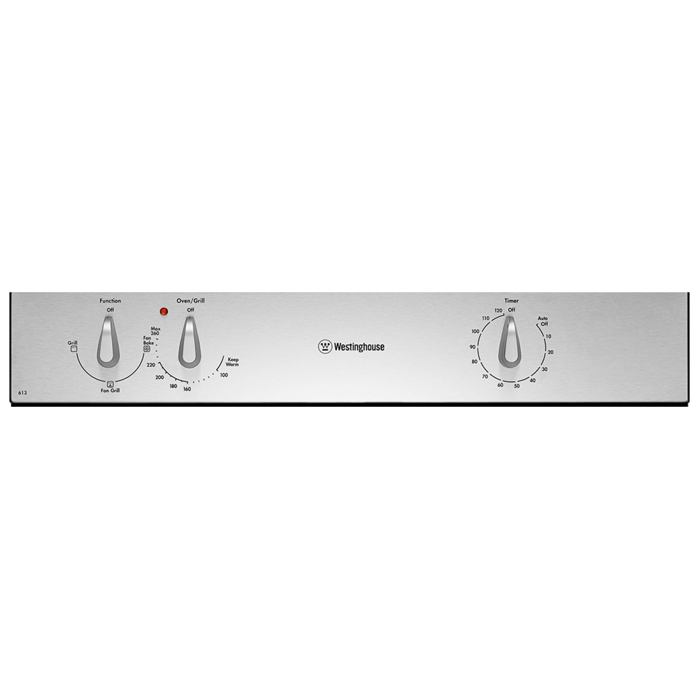 Westinghouse WVES613S-L 60cm Electric Oven Stainless Steel Left Side-Opening, Control panel view