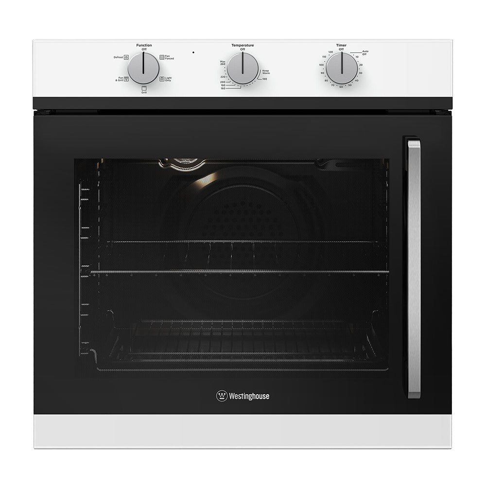 Westinghouse WVES613WCL White 60cm Built-in Multifunction Oven, Front view