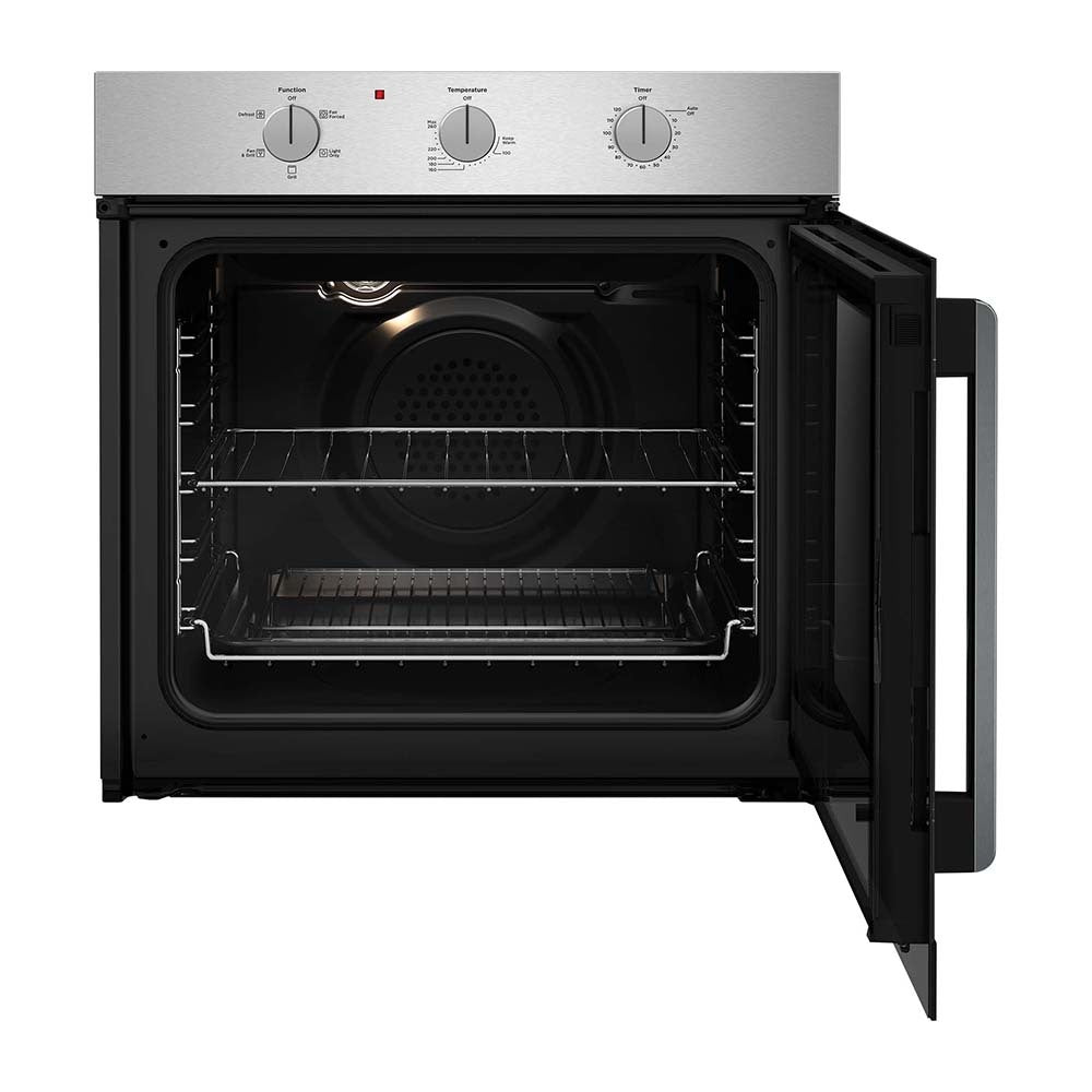 Westinghouse 60cm Right-Opening 5 Function Electric Built-In Oven Steel WVES6314SDR, Front view with door open