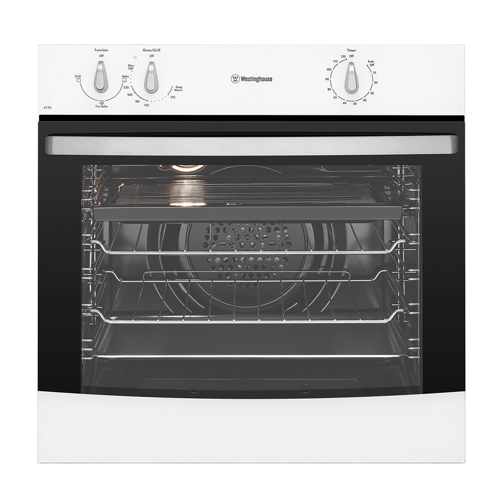 Westinghouse WVG613WNG 60cm Natural Gas Built-In Oven, Front view