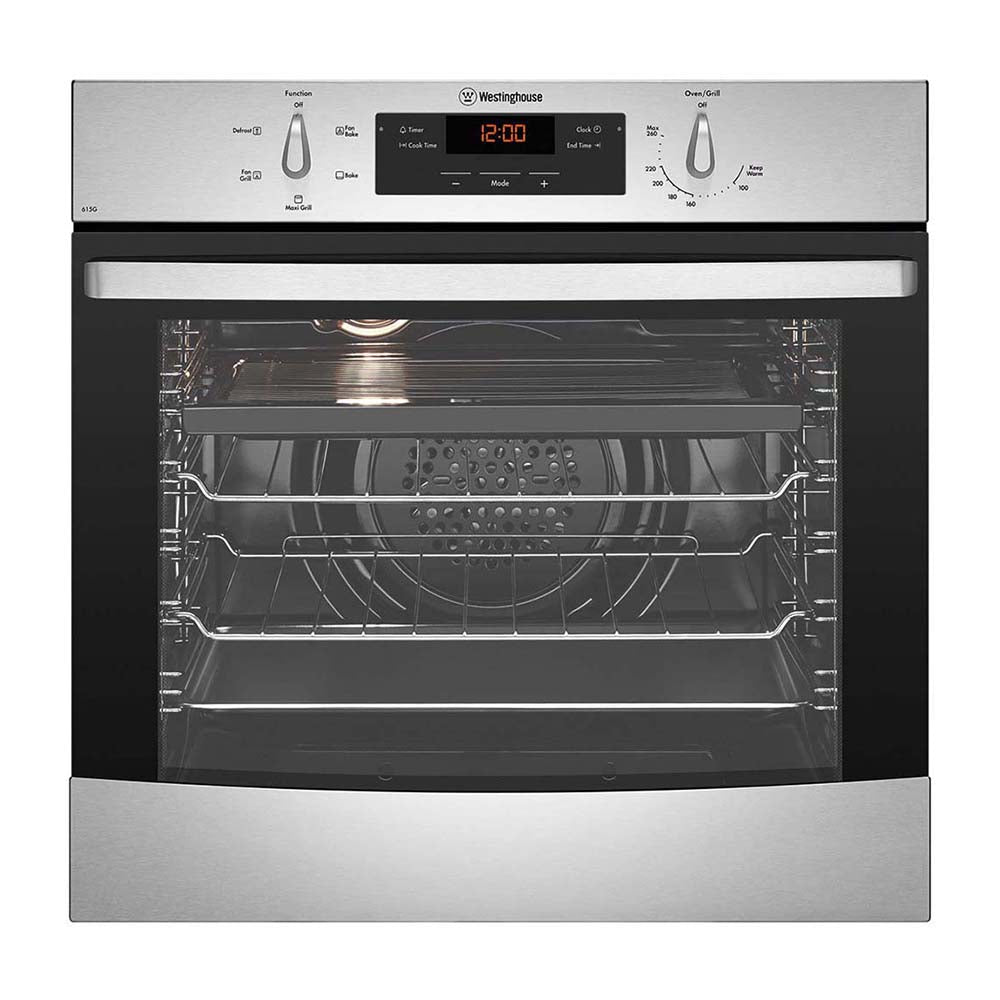 Westinghouse 60cm Gas Built-In Oven Stainless Steel WVG615SCLP, Front view