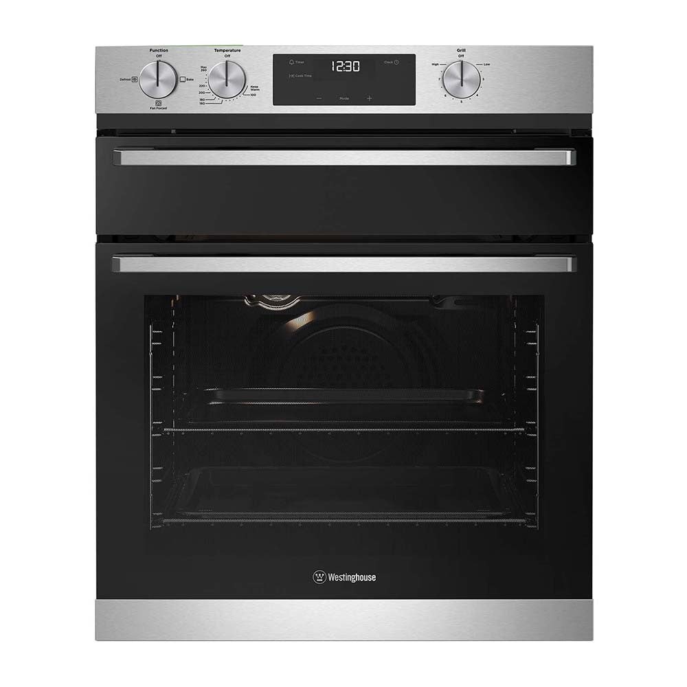 Westinghouse 60cm 3 Function Electric Built-In Oven with Separate Grill WVG6555SD, Front view