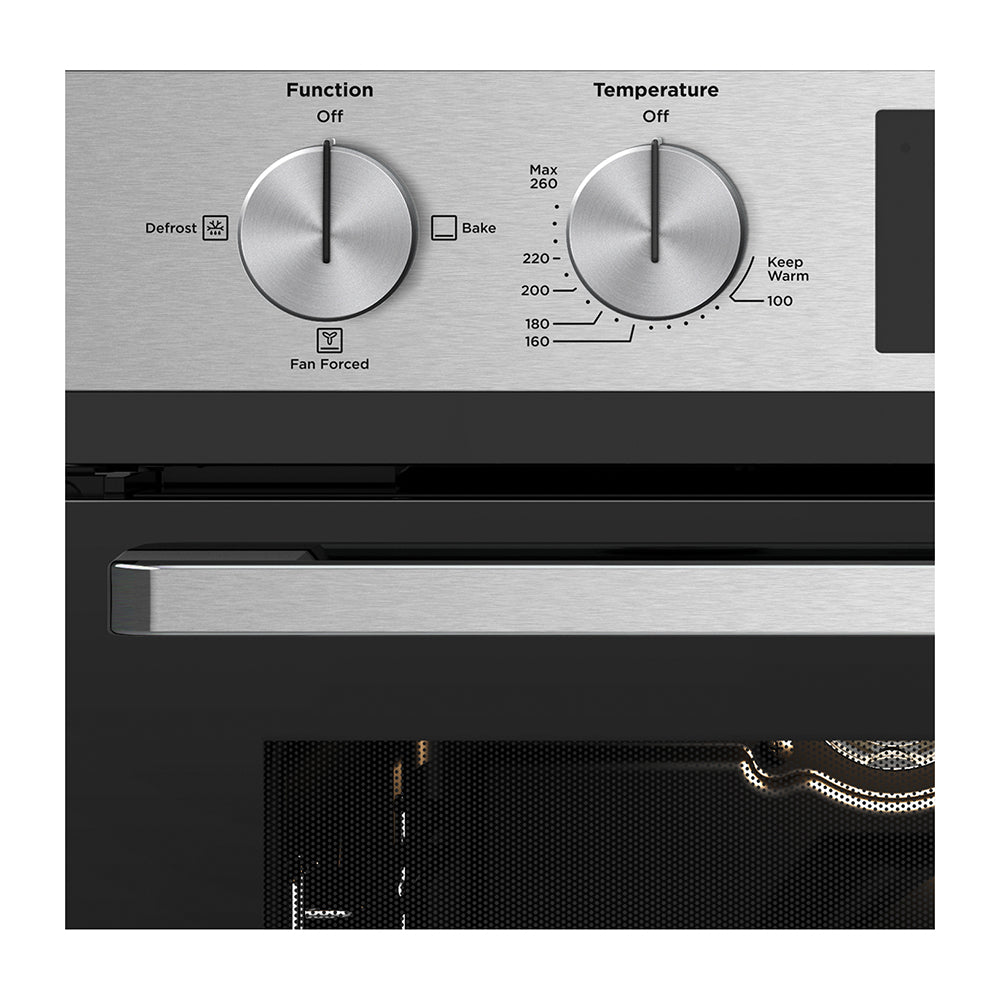 Westinghouse 60cm NG Built-In Oven with Separate Grill Stainless Steel WVG665SCNG, Temperature panel view