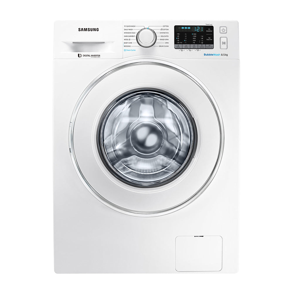 Samsung 8.5kg BubbleWash Steam Front Load Washer WW85J54E0IW, Front view