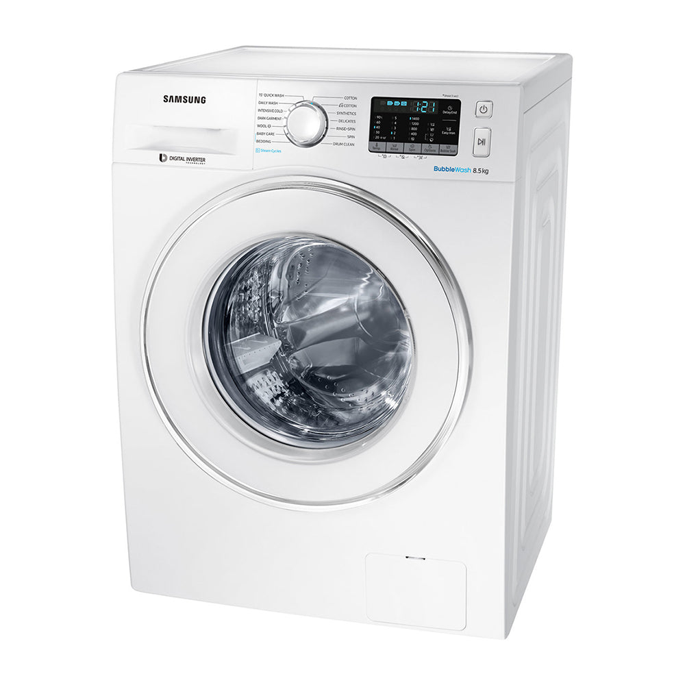 Samsung 8.5kg BubbleWash Steam Front Load Washer WW85J54E0IW, Left view