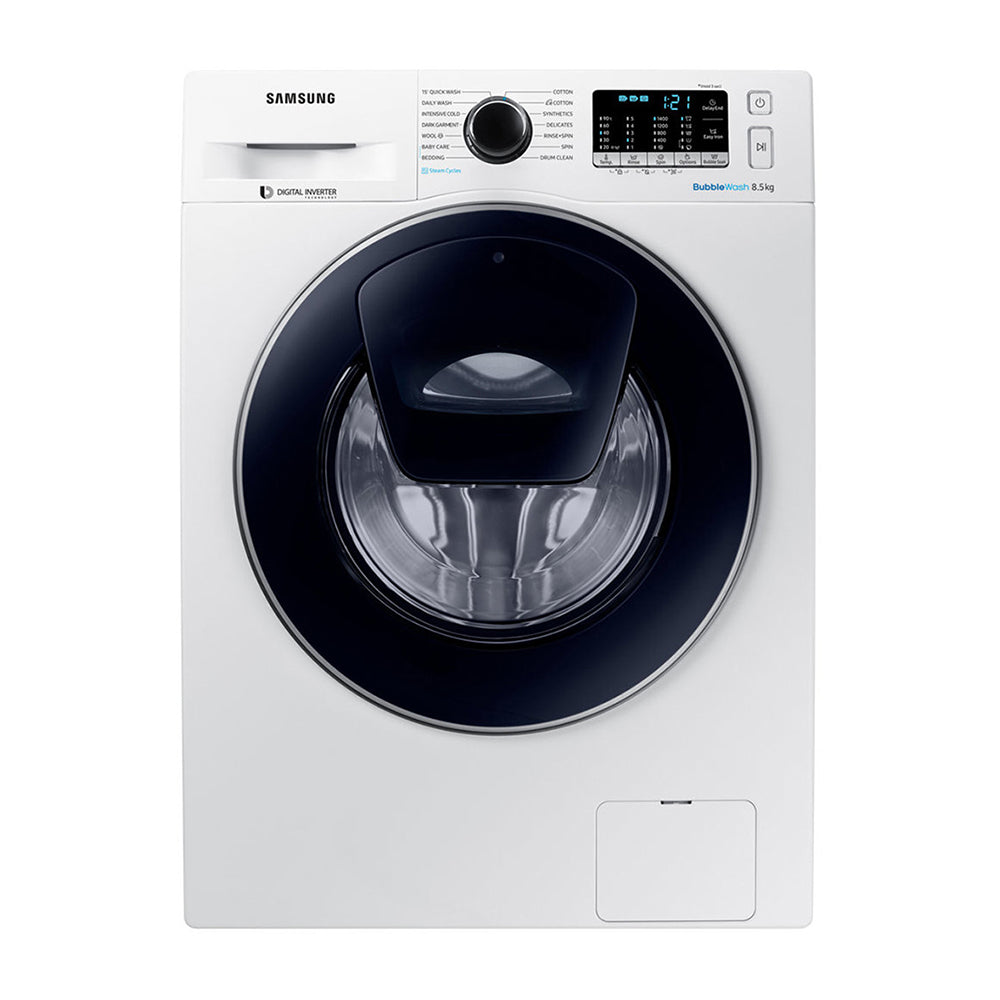 Samsung 8.5Kg AddWash Front Load Washing Machine with Steam WW85K54E0UW, Front view