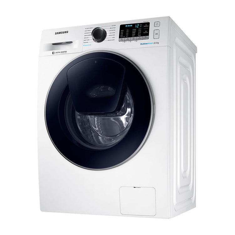 Samsung 8.5Kg AddWash Front Load Washing Machine with Steam WW85K54E0UW, Left front view 2