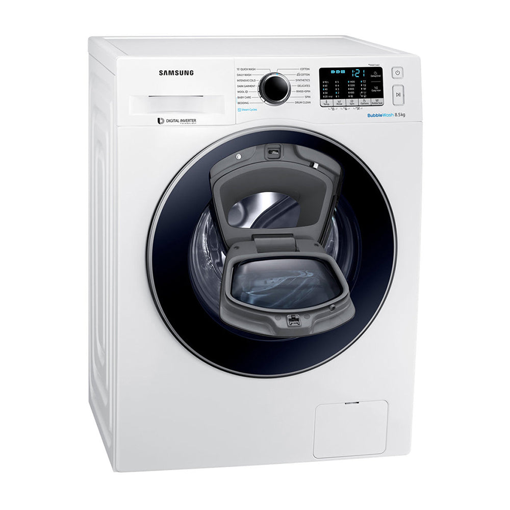 Samsung 8.5Kg AddWash Front Load Washing Machine with Steam WW85K54E0UW, Right front view 1