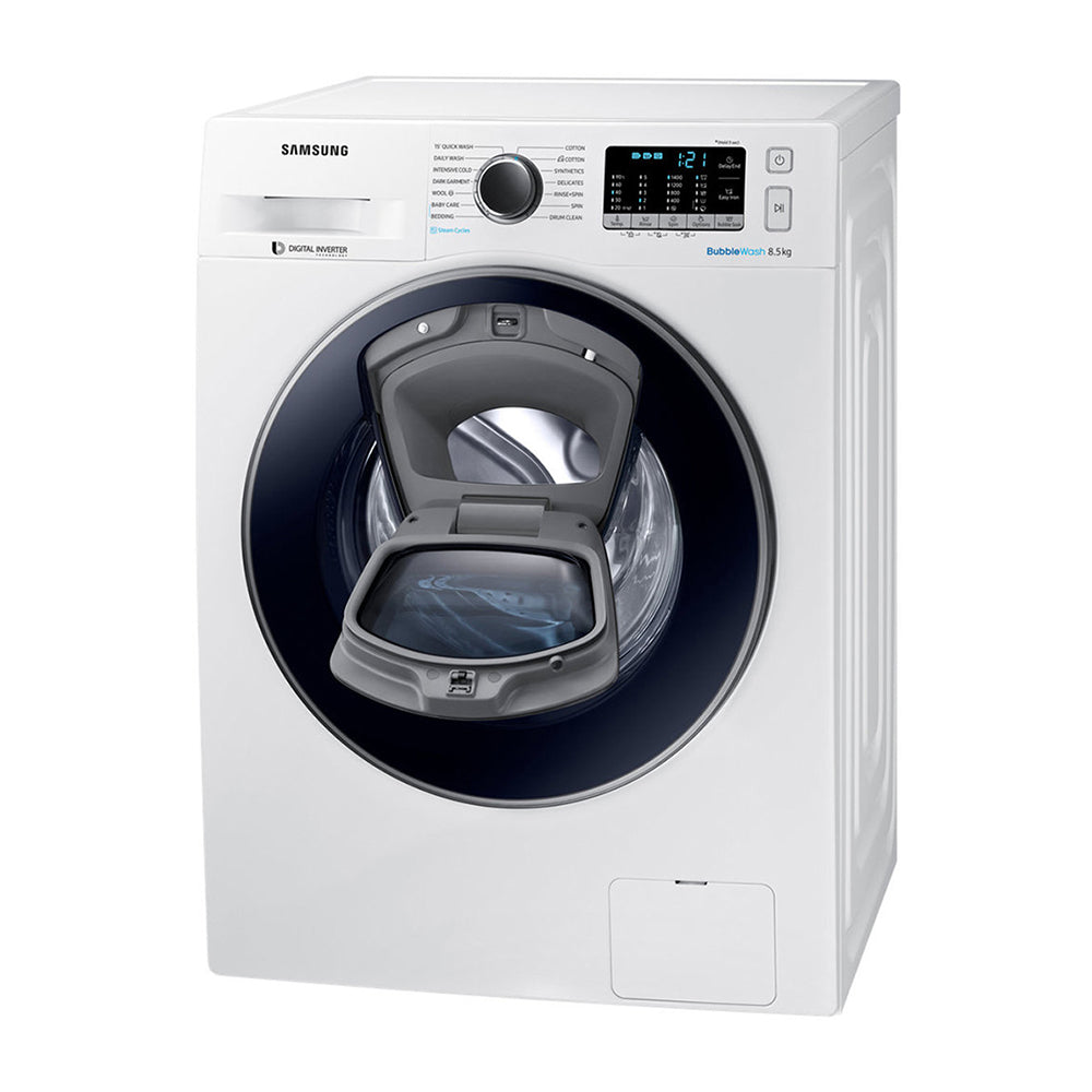 Samsung 8.5Kg AddWash Front Load Washing Machine with Steam WW85K54E0UW, Left front view 1