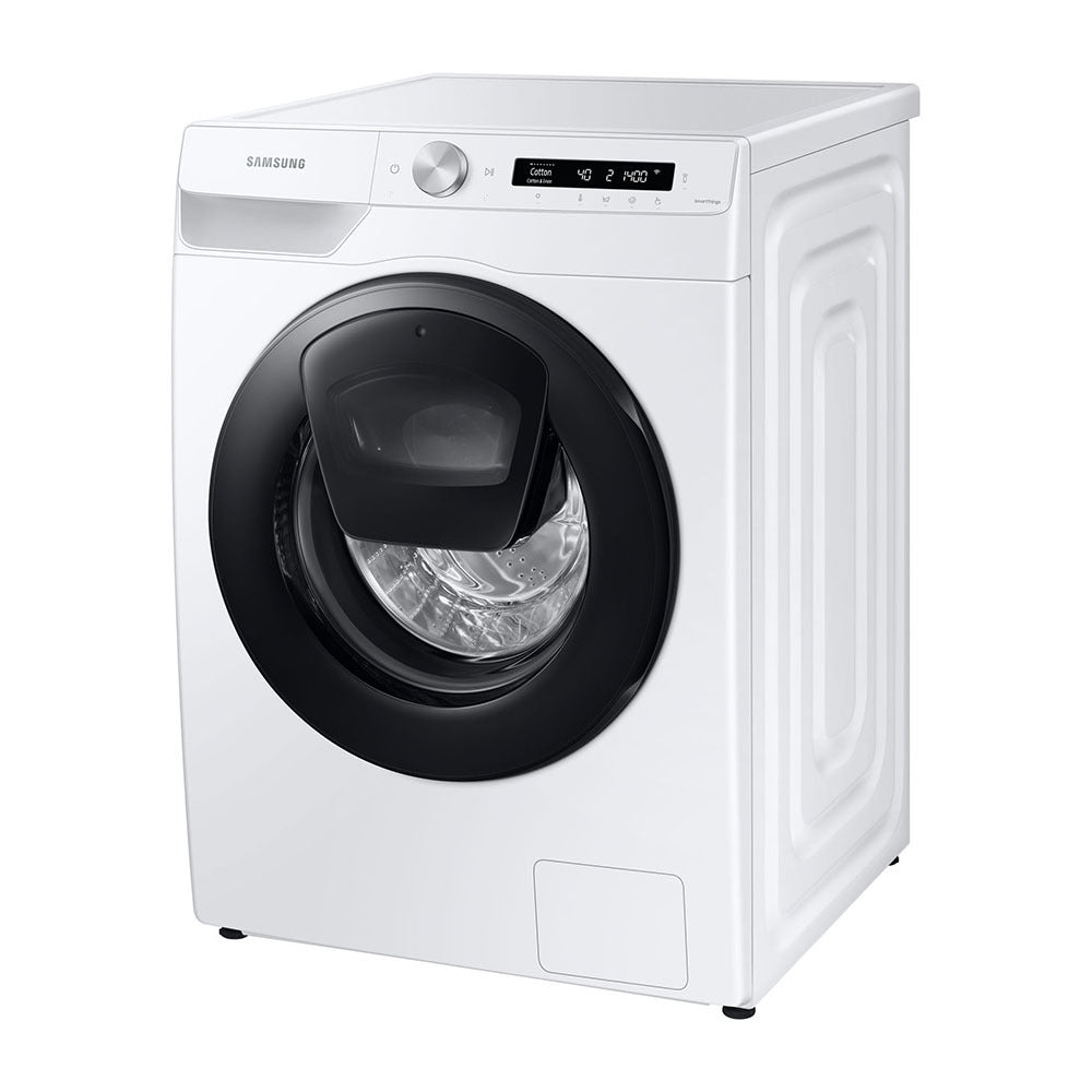 Samsung 8.5kg AI Personalised AddWash Front Load Washing Machine WW85T554DAW, Front left view