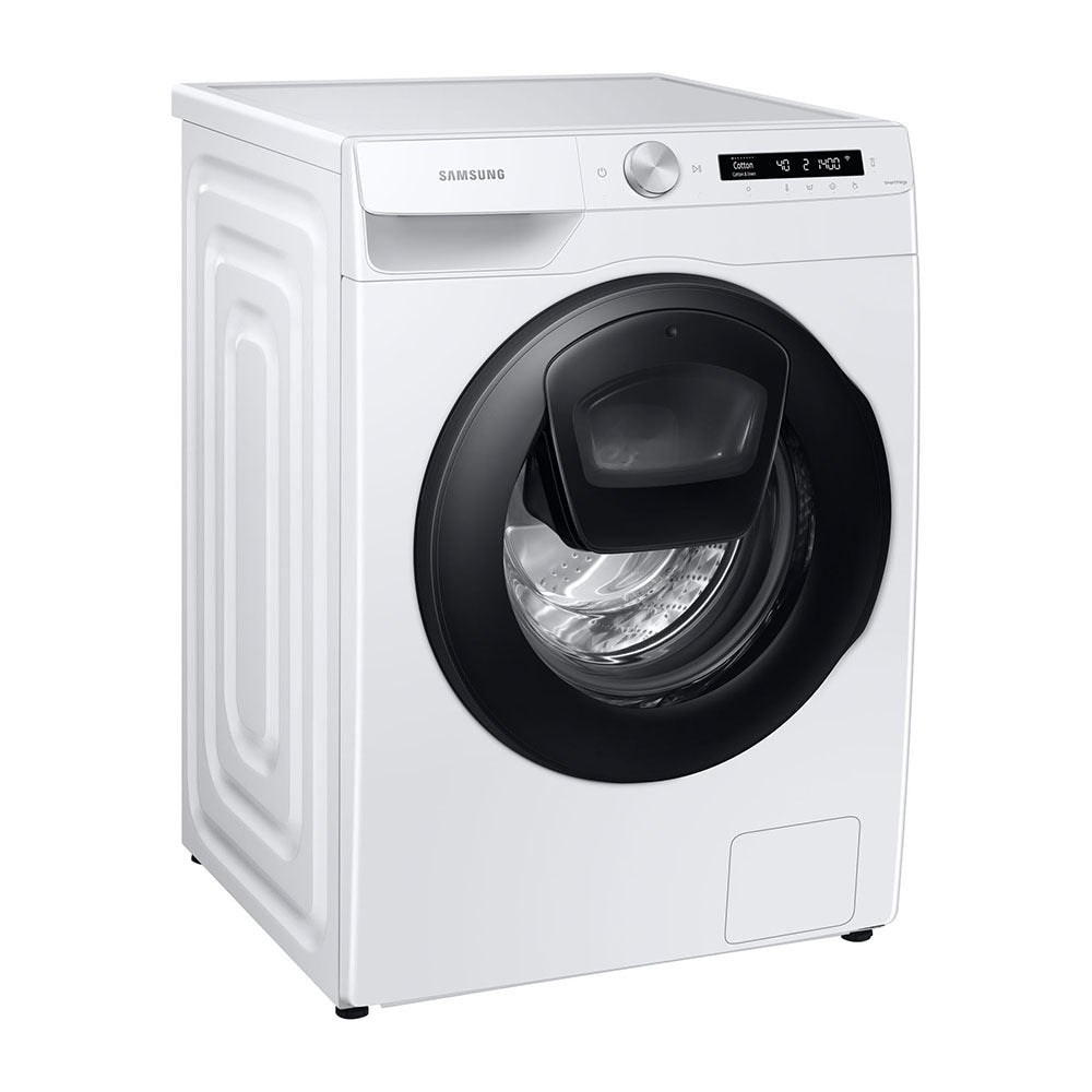 Samsung 8.5kg AI Personalised AddWash Front Load Washing Machine WW85T554DAW, Front right view