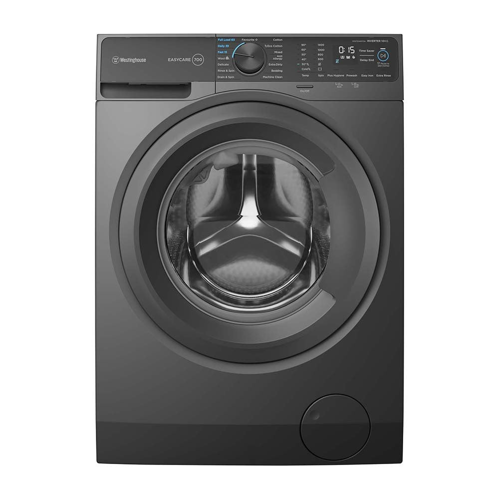 Westinghouse 10kg EasyCare Front Load Washing Machine Black WWF1044M7SA, Front view