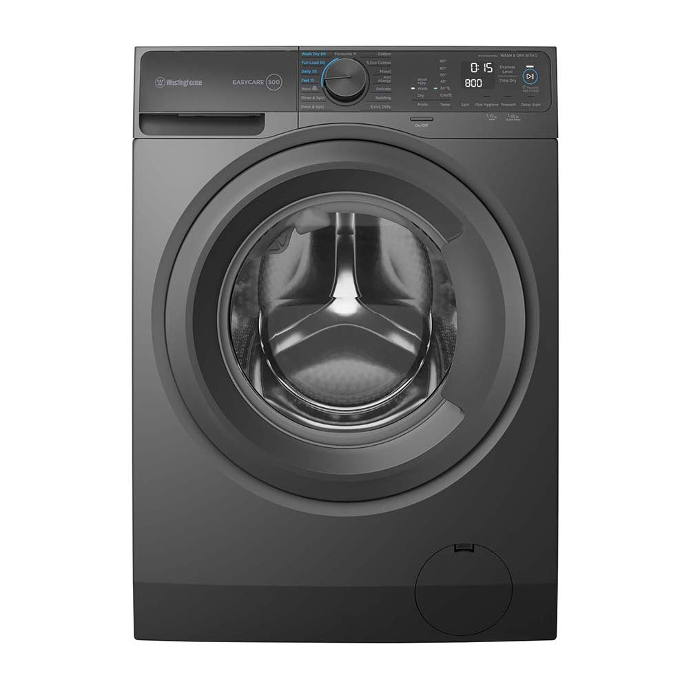 Westinghouse 9kg EasyCare Front Load Washer Dryer Black WWW9024M5SA, Front view