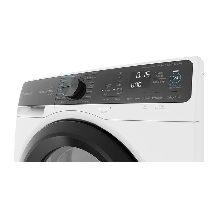 Westinghouse 9kg/5kg Washer Dryer Combo WWW9024M5WA, Panel perspective view