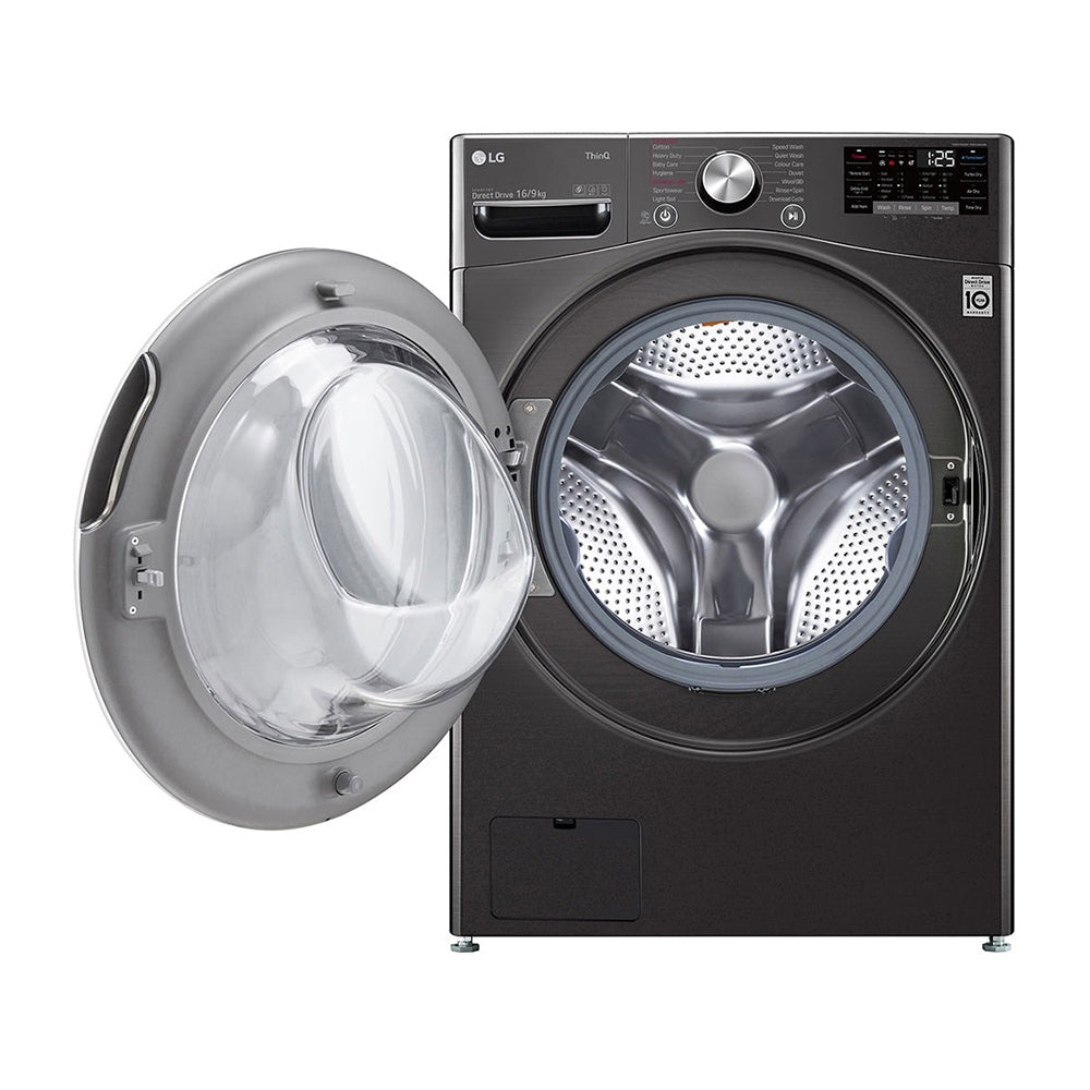 LG 16kg-9kg Combo Washer Dryer WXLC-1116B, Front view with door open